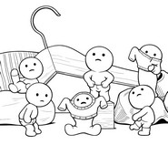 Ausmalblatt - Kleidung - Smiski