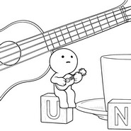 Ausmalbild zum Herunterladen - Gitarre - Smiski