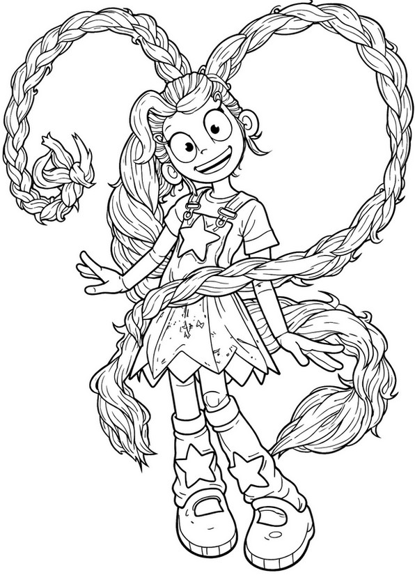 Image à colorier - Les tresses magiques - Poppy Playtime 5 - Lily Lovebraids