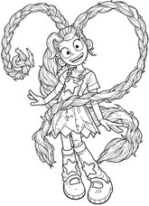 Dessin à colorier - Les tresses magiques - Poppy Playtime 5 - Lily Lovebraids