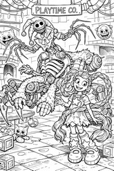 Coloriage à télécharger - Prototype - Poppy Playtime 5 - Lily Lovebraids