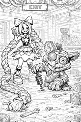 Image à colorier - Giblet - Poppy Playtime 5 - Lily Lovebraids