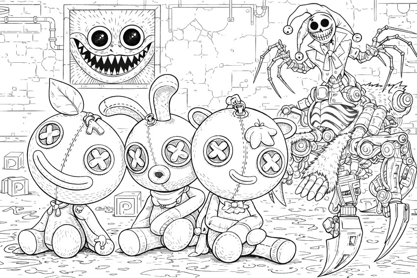 Feuille de coloriage - Le prototype - Poppy Playtime 5 - Wrongside Outimals