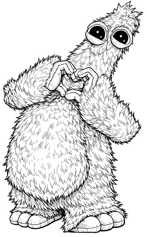 Feuille de coloriage - Coeur - Poppy Playtime 5 - Chum Chompkins