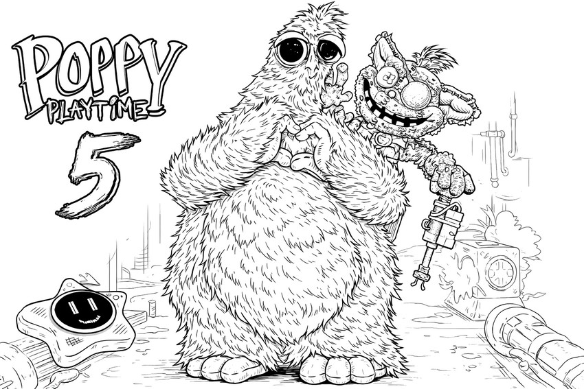 Coloriage - Giblet - Poppy Playtime 5 - Chum Chompkins