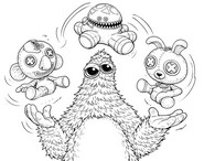 Coloriage à télécharger - Jonglage - Poppy Playtime 5 - Chum Chompkins