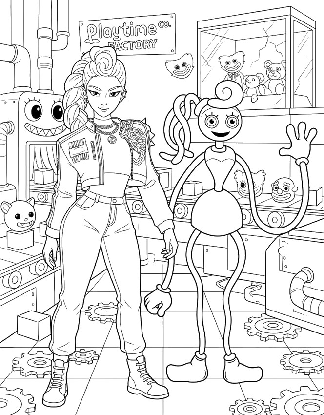 Downloadbar tegning - Rumi, Kpop Demon Hunters - Poppy Playtime - Crossover