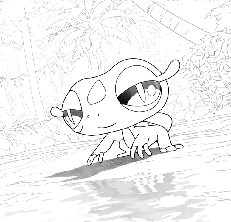 Zeichnung zum Ausmalen - Gekkua - Pokémon Wind und Welle
