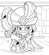 Drawing to color - Bodyguard Bibi - Brawl Stars - Sands of time
