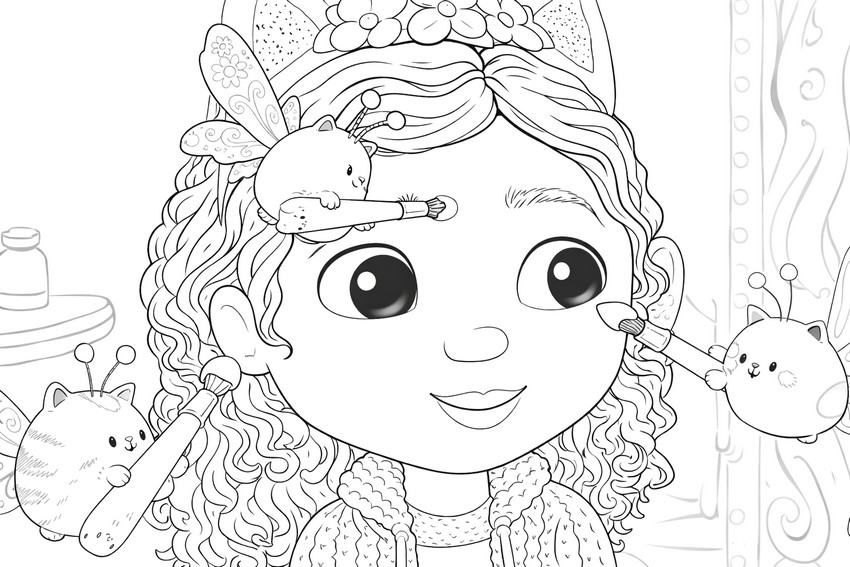 Coloring page - Makeup - Gabby's Dollhouse - Fairylandia