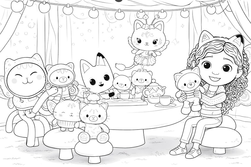 Image to color - The magic snack - Gabby's Dollhouse - Fairylandia