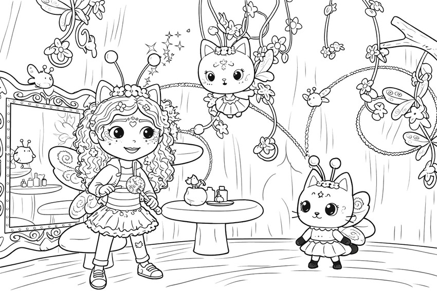 Printable coloring - Magic - Gabby's Dollhouse - Fairylandia