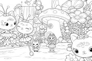 Downloadable coloring - The magic garden - Gabby's Dollhouse - Fairylandia