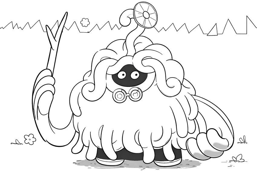 Bilde å fargelegge - Professor Tangrowth - Pokémon Pokopia