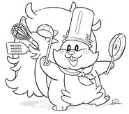 Utskrivbar fargeleggingsside - Sjef Dente (Greedent) - Pokémon Pokopia