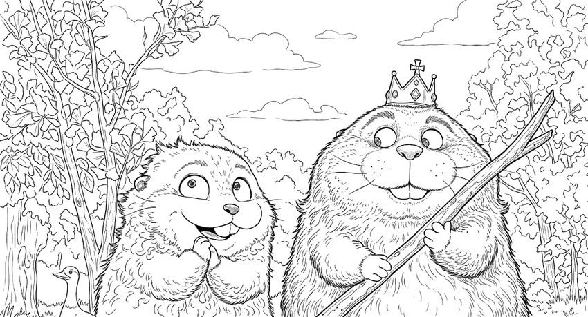 Free coloring page - King George and Loaf - Hoppers
