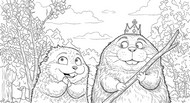 Downloadable coloring - King George and Loaf - Hoppers
