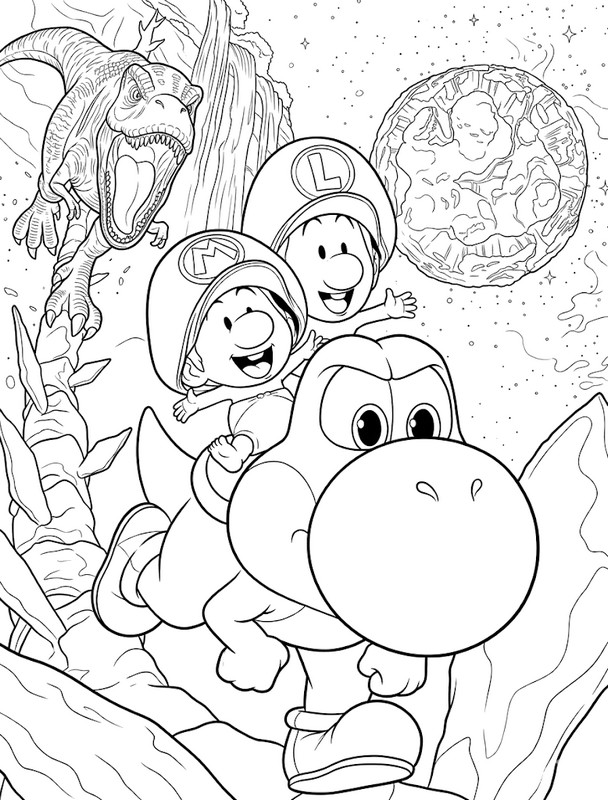 Coloriage à télécharger - Bébés Mario et Luigi - Super mario Galaxy: Le film