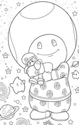 Coloriage gratuit - Toad et son Doudou Mario - Super mario Galaxy: Le film