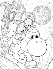 Coloriage - Bébés Mario et Luigi - Super mario Galaxy: Le film