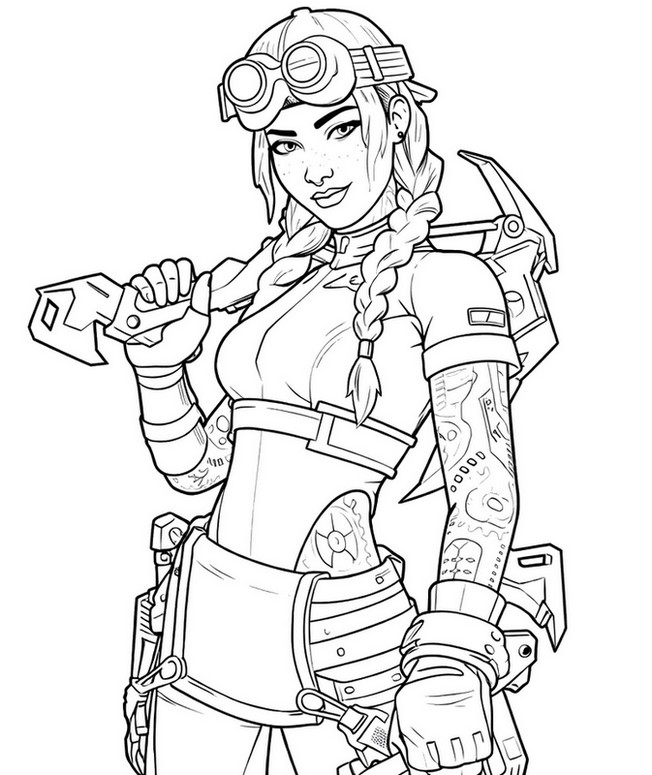 Ilustração para colorir - Jules de Elite - Fortnite Arceto de Contas