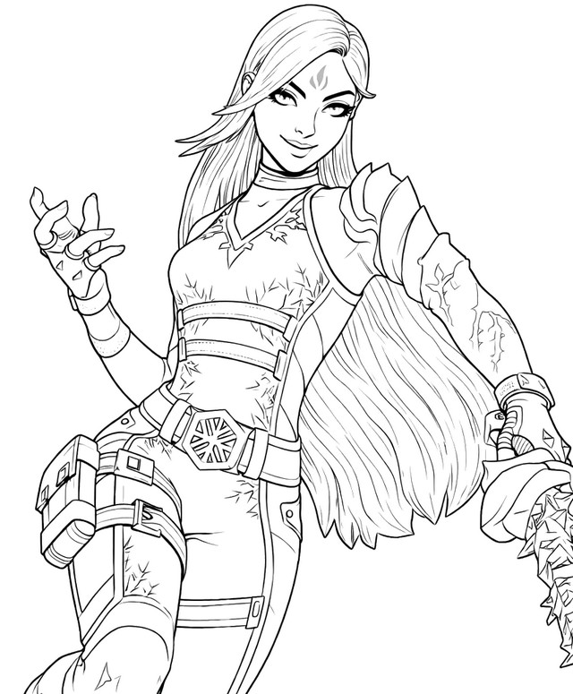 Desenho para imprimir - Dama Vento Congelante - Fortnite Arceto de Contas