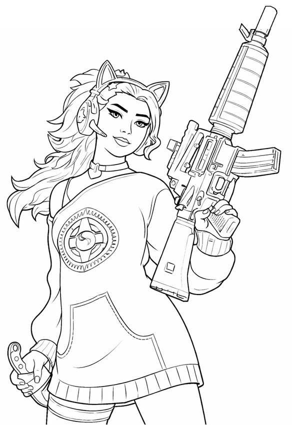 Desenho gratuito - Dasha - Fortnite Arceto de Contas