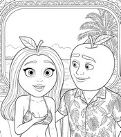 Image à colorier - Pomita et Pomito - L’île de la Skibidi Tentafruit