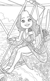 Feuille de coloriage - La présentatrice Poire - L’île de la Skibidi Tentafruit