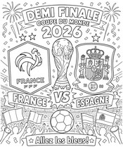 Printable coloring - Semi-final - France national football team 2026