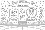 Kleurplaat om te downloaden - ronde van 16 - Frans nationaal voetbalteam 2026