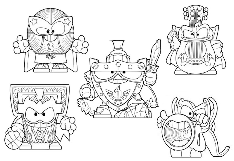 Coloriage à imprimer - Prêts pour la bataille - Superthings Kazoom Power Warriors