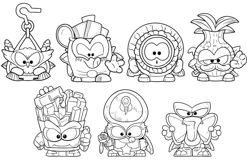 Coloriage gratuit - Mega Restaurant Battle - H - Superthings Kazoom Power Warriors