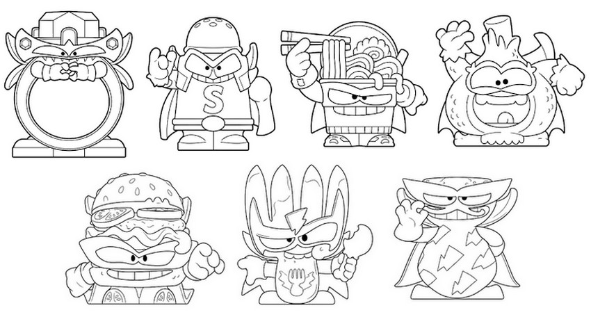 Feuille de coloriage - Mega Restaurant Battle - V - Superthings Kazoom Power Warriors