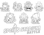 Dessin à colorier - Sports Stadium Battle - V - Superthings Kazoom Power Warriors
