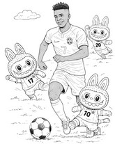 Kostenloses Ausmalbild - Vinicius Junior - Labubu - Fußball