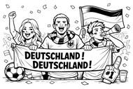 Ausmalblatt - Unterstützer - Deutsche Fußballnationalmannschaft 2026
