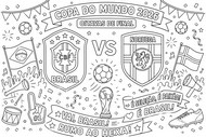 Coloring sheet - round of 16 - Brazil national football team 2026