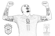 Coloriage à imprimer - Raphinha - Equipe du Brésil de football 2026
