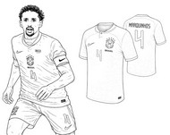 Coloriage - Marquinhos - Equipe du Brésil de football 2026