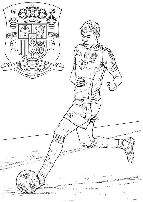Spain National Football Team 2026 Coloring Pages Free To Print