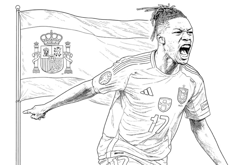 Spain National Football Team 2026 Coloring Pages Free To Print
