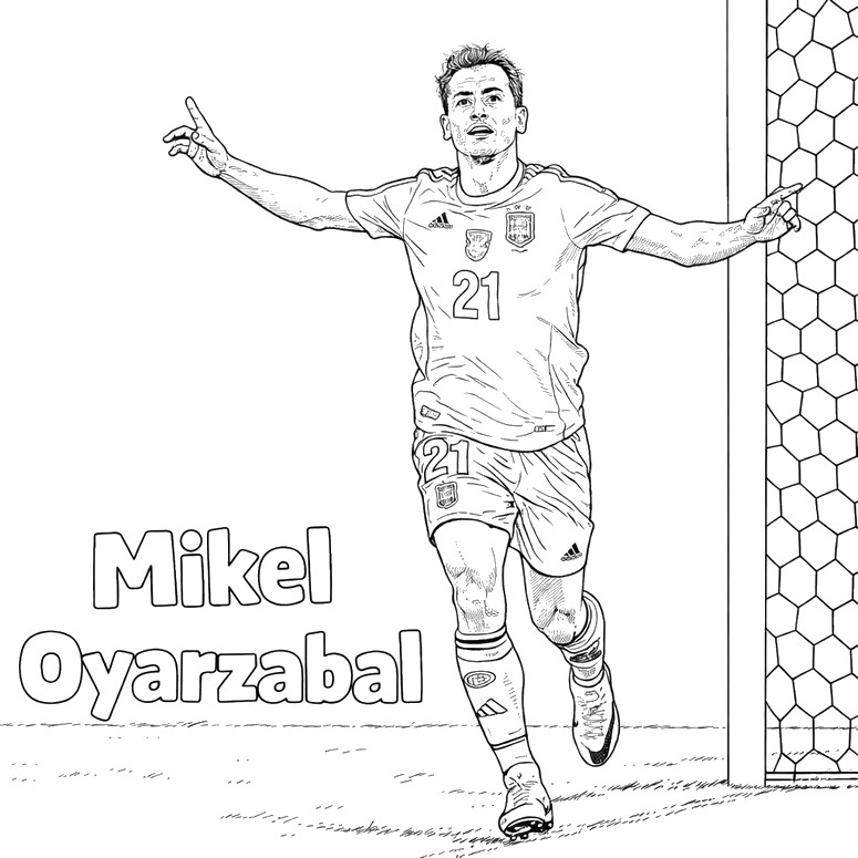 Kostenloses Ausmalbild - Mikel Oyarzabal - Spanische Fußballnationalmannschaft 2026