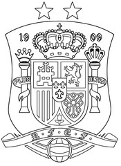 Printable coloring - 2-star emblem - Spain national football team 2026