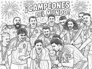 Drawing to color - The victory - Spain national football team 2026