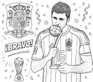 Coloring sheet - Rodri best player - Spain national football team 2026