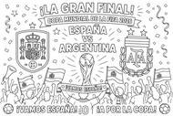 Coloriage à imprimer - La grande finale - Equipe d'Espagne de football 2026
