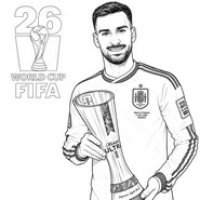 Free coloring page - Álex Baena - Spain national football team 2026