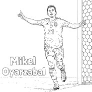 Ausmalbild zum Herunterladen - Mikel Oyarzabal - Spanische Fußballnationalmannschaft 2026