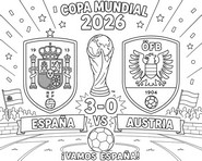Downloadable coloring - round of 32 - Spain national football team 2026
